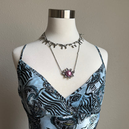 Daisy blue zebra lingerie slip