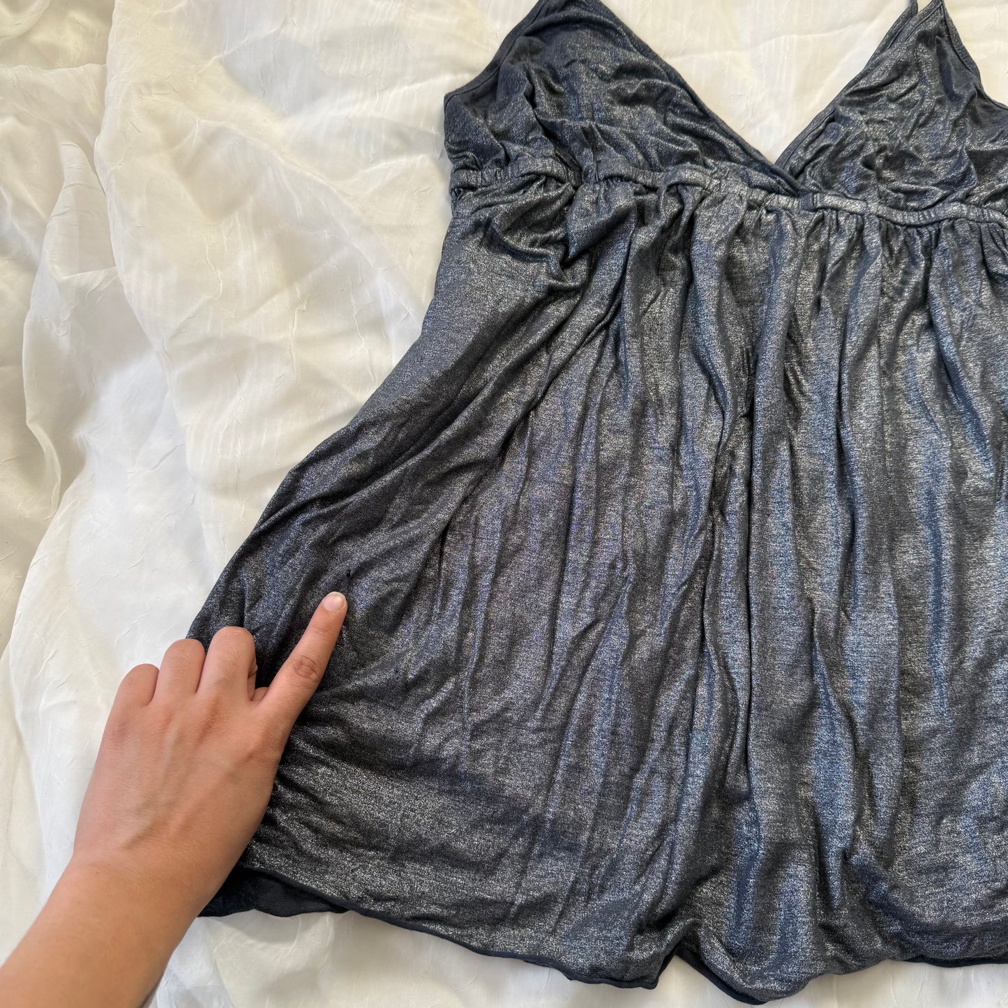 Velvet metallic cami top