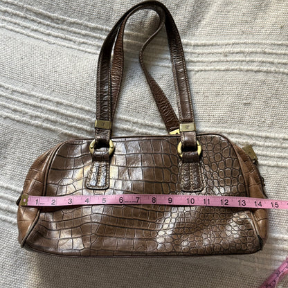 Brown everyday croc leather bag