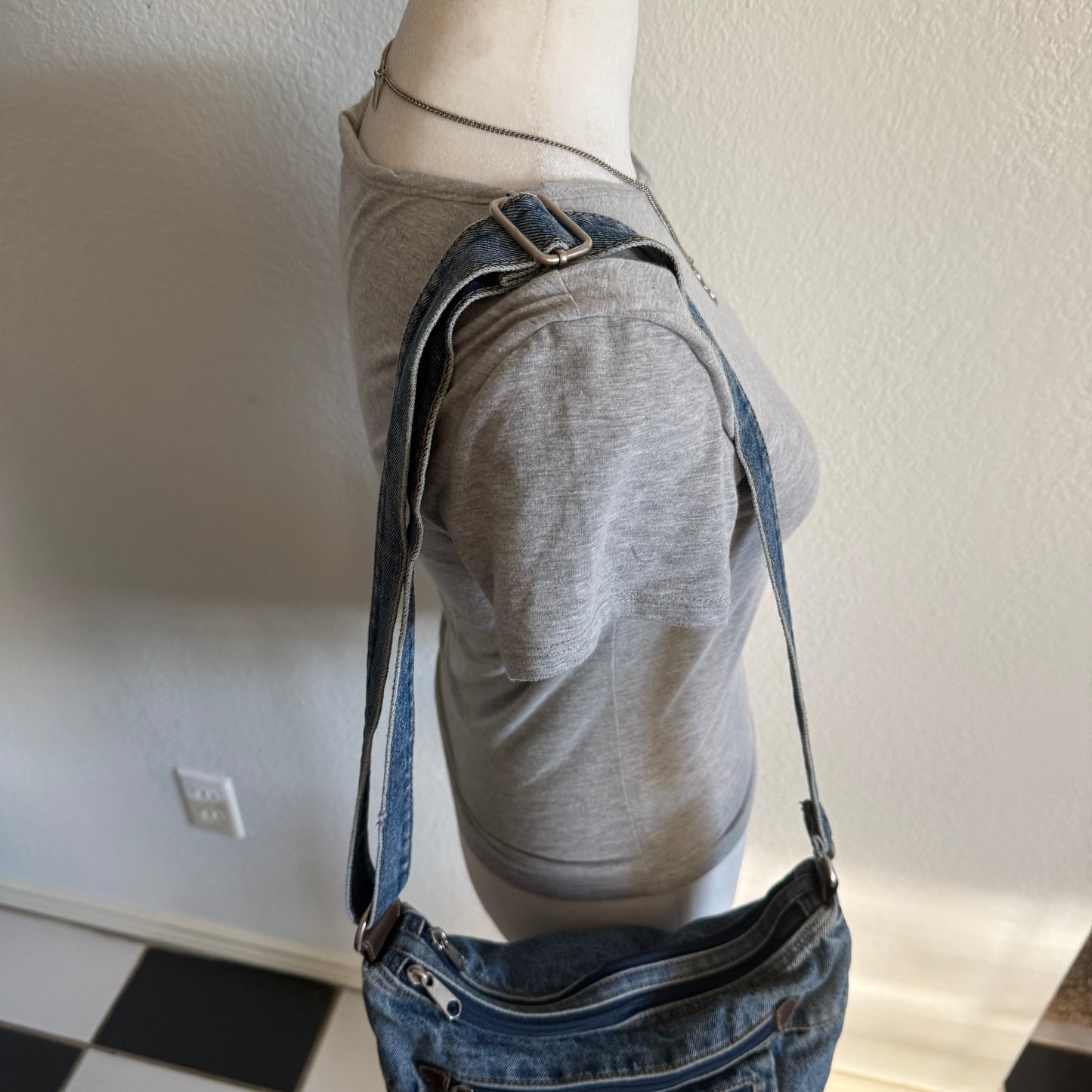 Denim crossbody bag