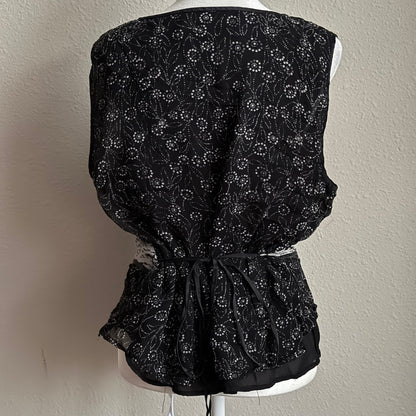 Flower printed boho blouse