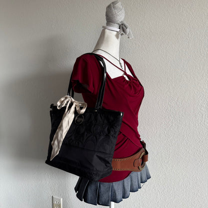 Coach quilted nylon shoulder bag