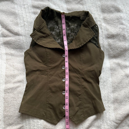 Olive green fairy vest