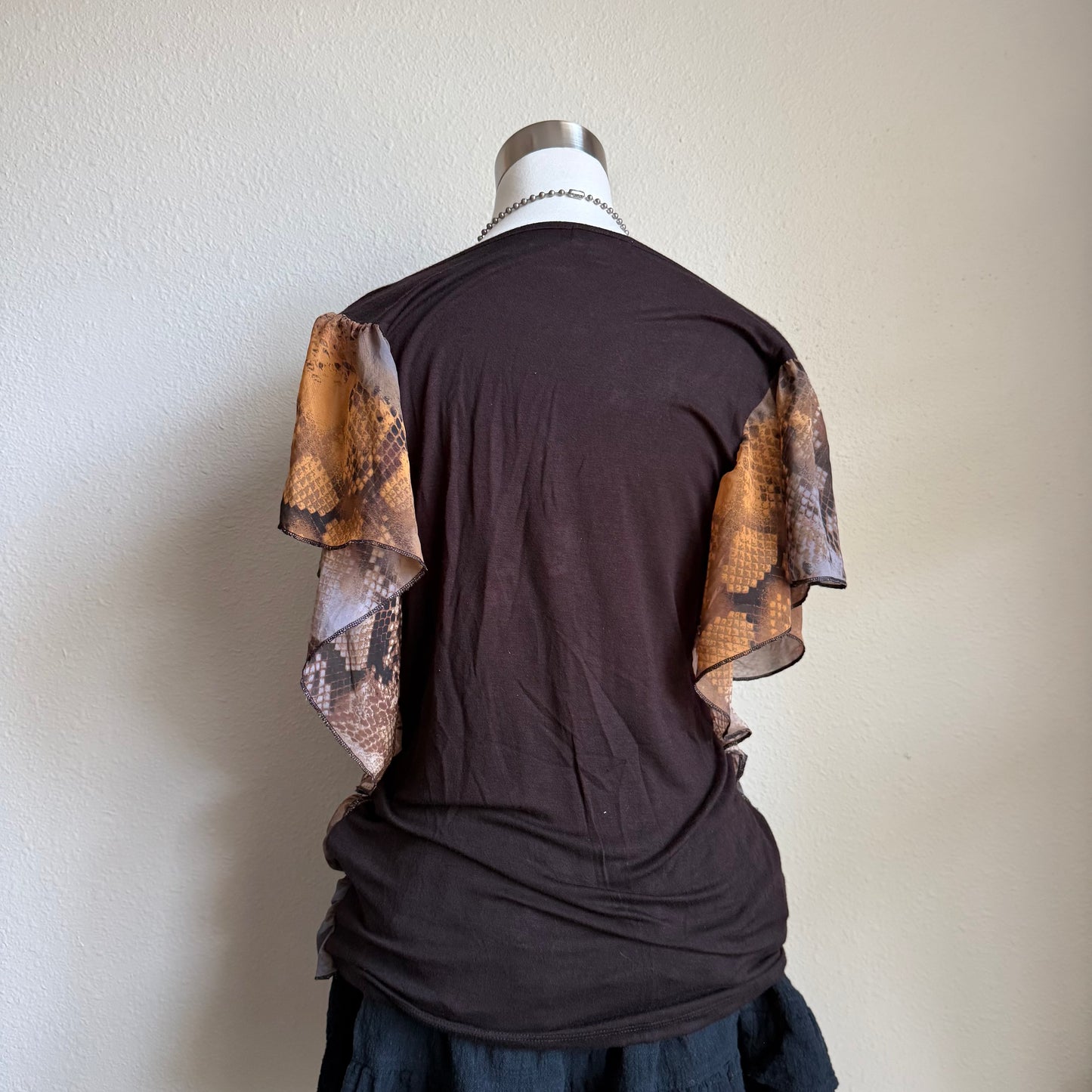 Animal print draped top