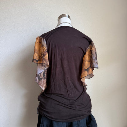 Animal print draped top