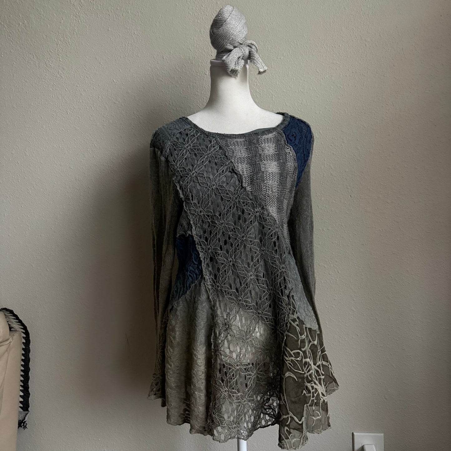 Gray fairy grunge sweater top