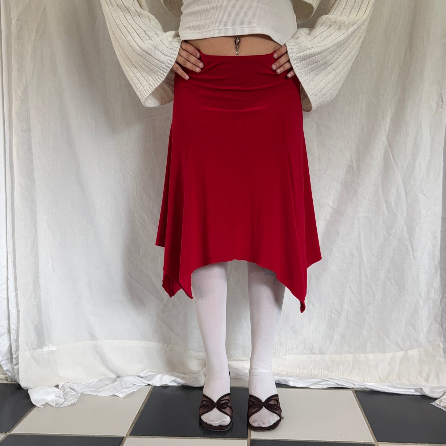 Red fairy flowy skirt