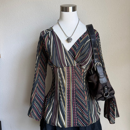 Serenade striped dotted top