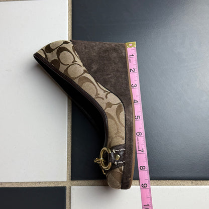 Coach brown wedge heels