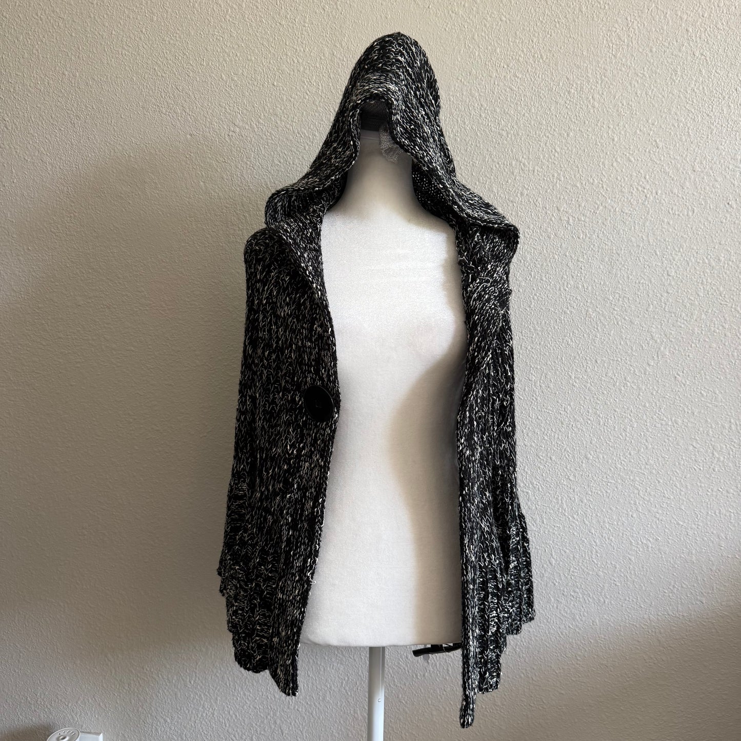 Knitted black crochet cardigan