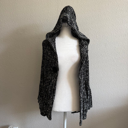 Knitted black crochet cardigan