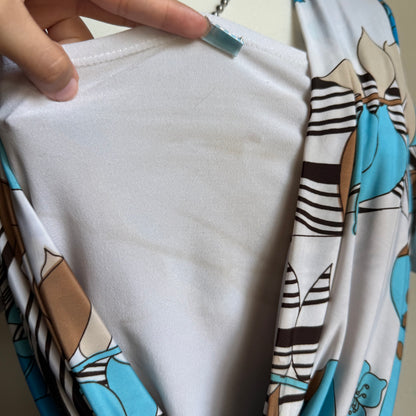 y2k flower draped top