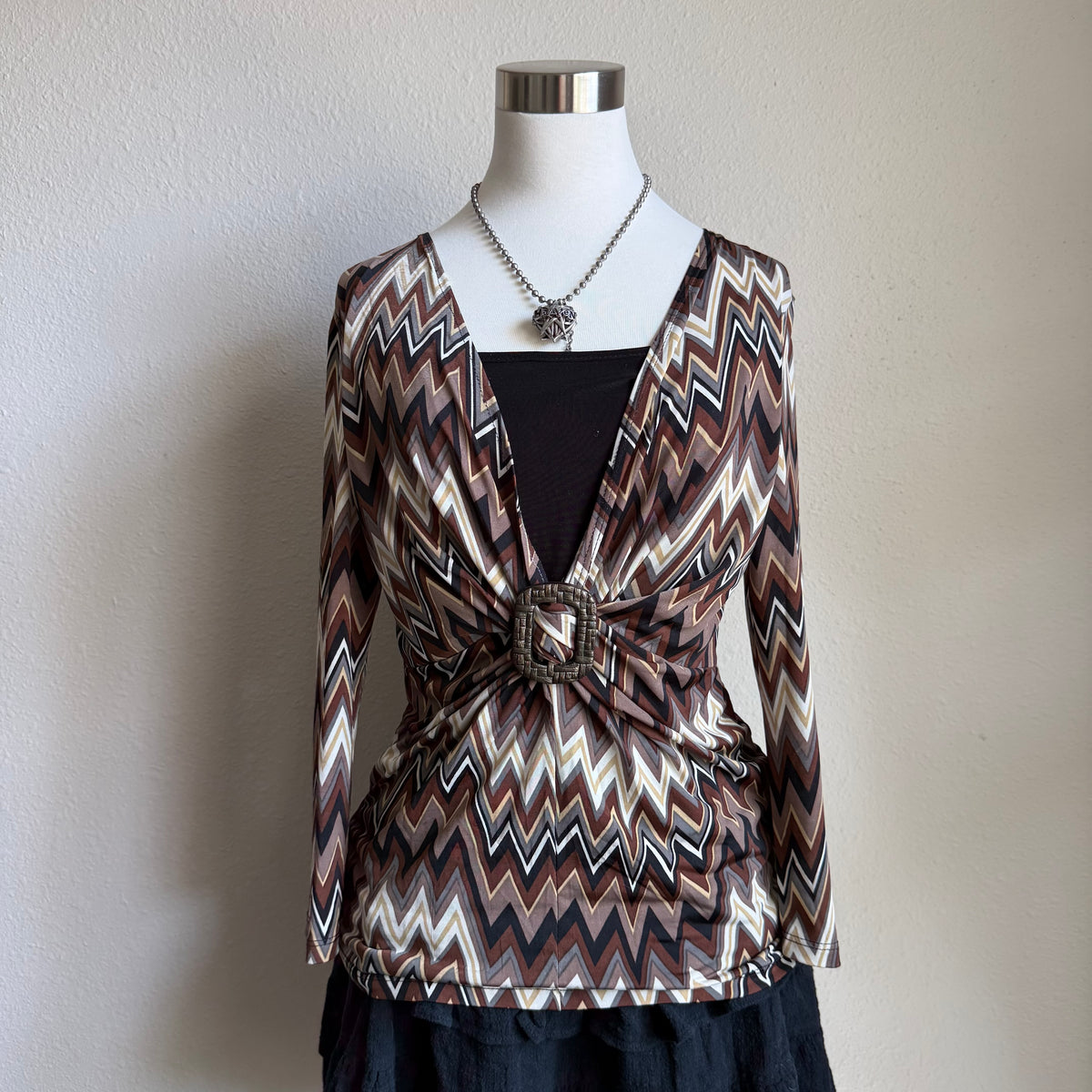 Kelly’s abstract printed top