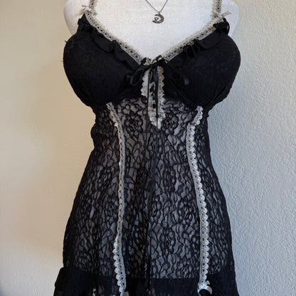 Black lingerie dress