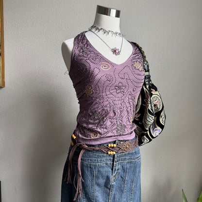 2000s brown beaded belt