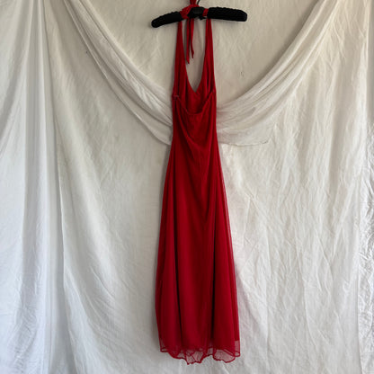 2000s Red Lacey Halter dress