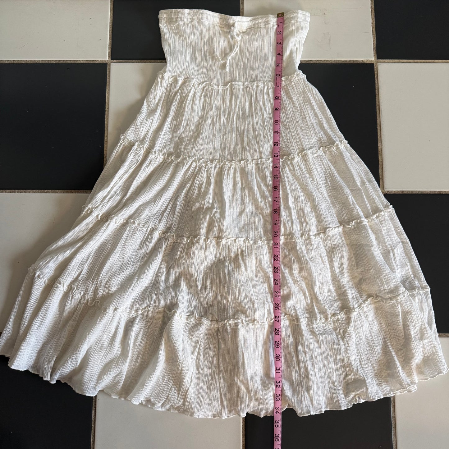 White flowy maxi skirt