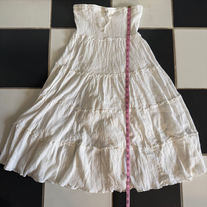 White flowy maxi skirt