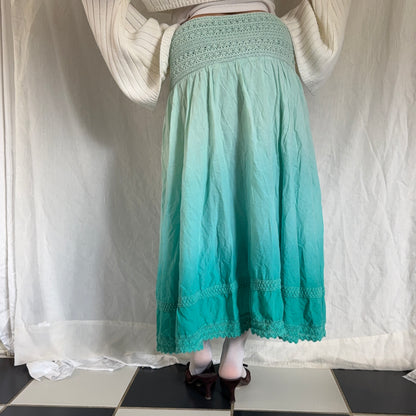 Aqua faded boho maxi