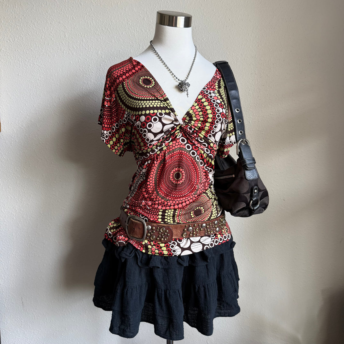 Zoey Beth circle patterned top