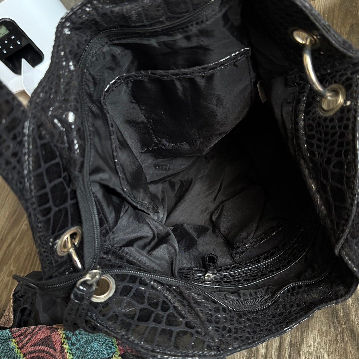Chloe’s black snakeskin bag