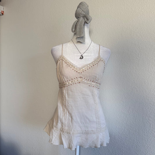 Fairy boho cream tank top