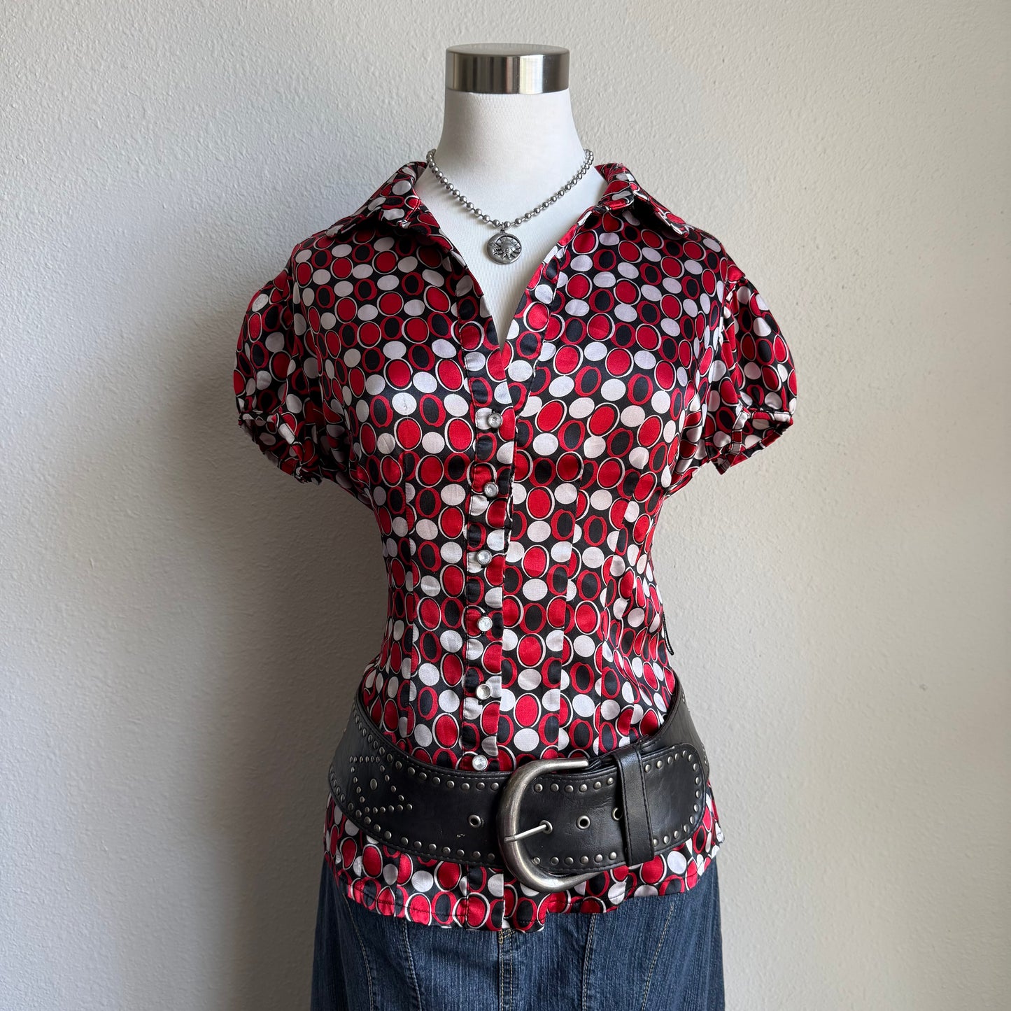 Marianne polka dot button up