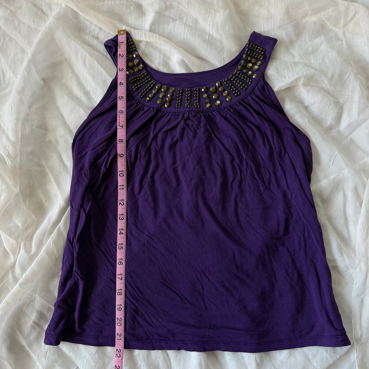 Purple studded boho top