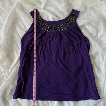 Purple studded boho top