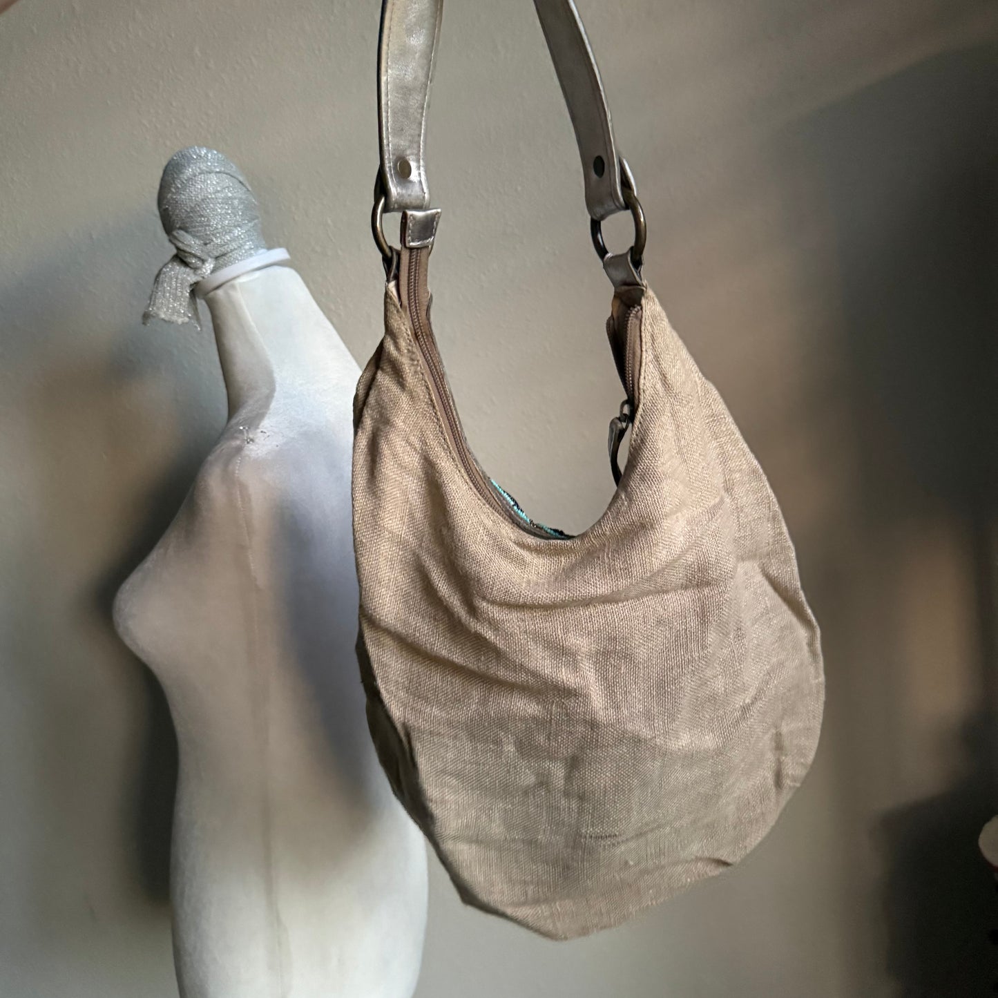 boho beaded hobo shoulder bag