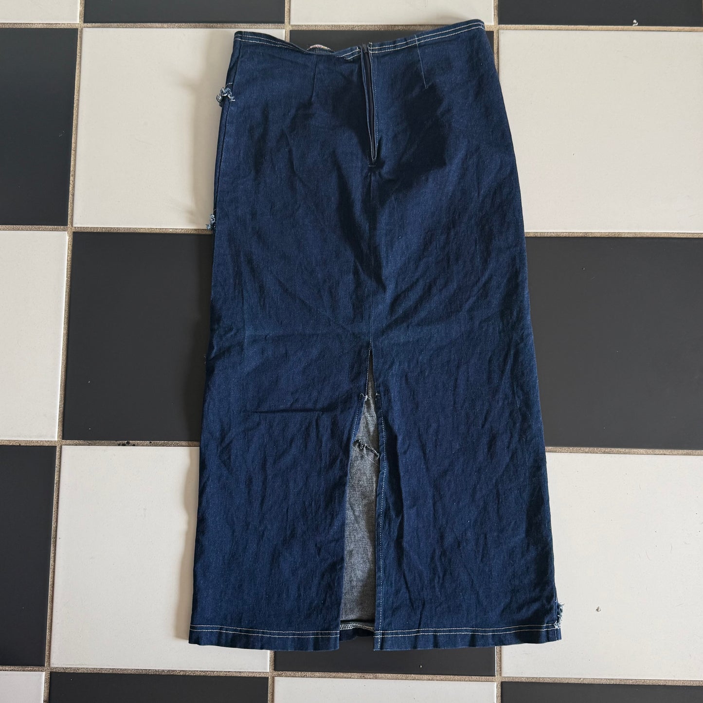 Zoey Beth denim fitted maxi skirt