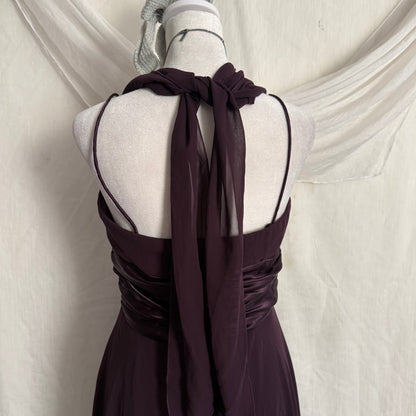 2000s plum draping fitted hoco dress