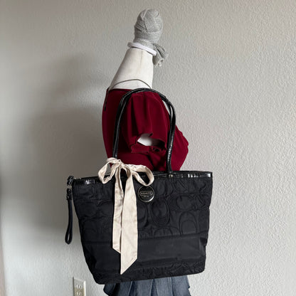 Coach quilted nylon shoulder bag