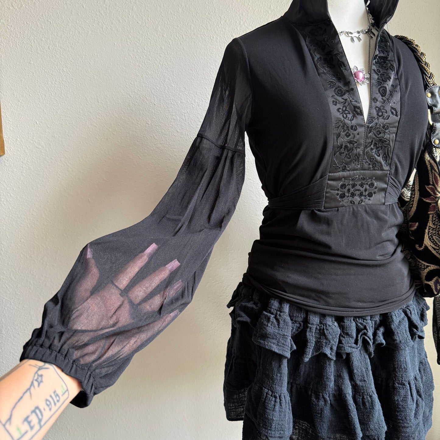 Black whimsigoth longsleeve top