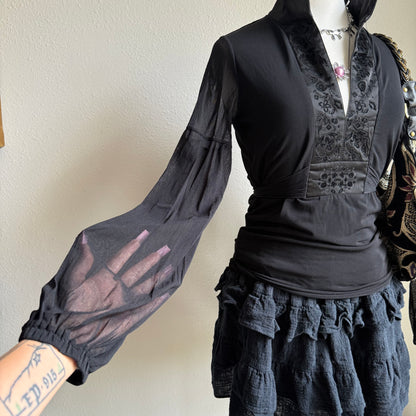 Black whimsigoth longsleeve top