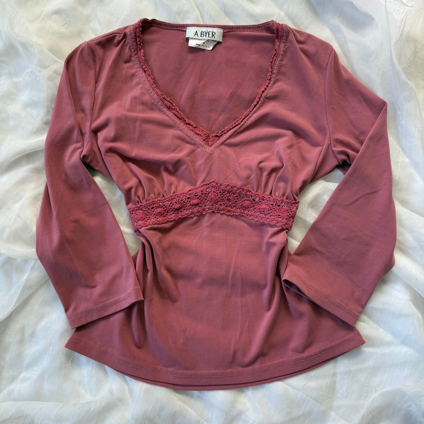 byer pink cottage lace top