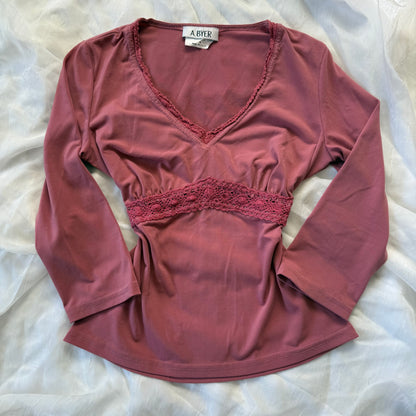 byer pink cottage lace top