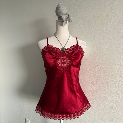 Red sequin cami top