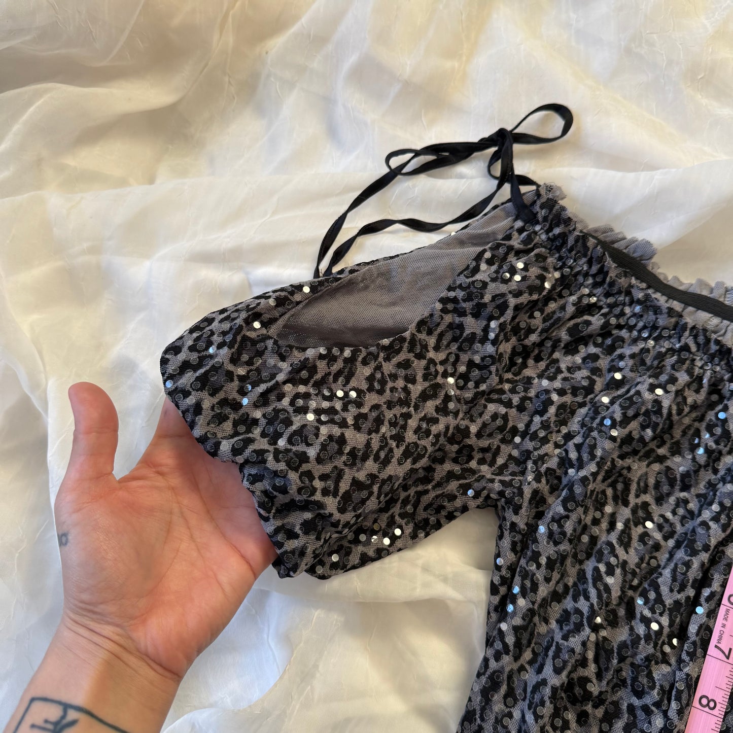 Express leopard sequin top