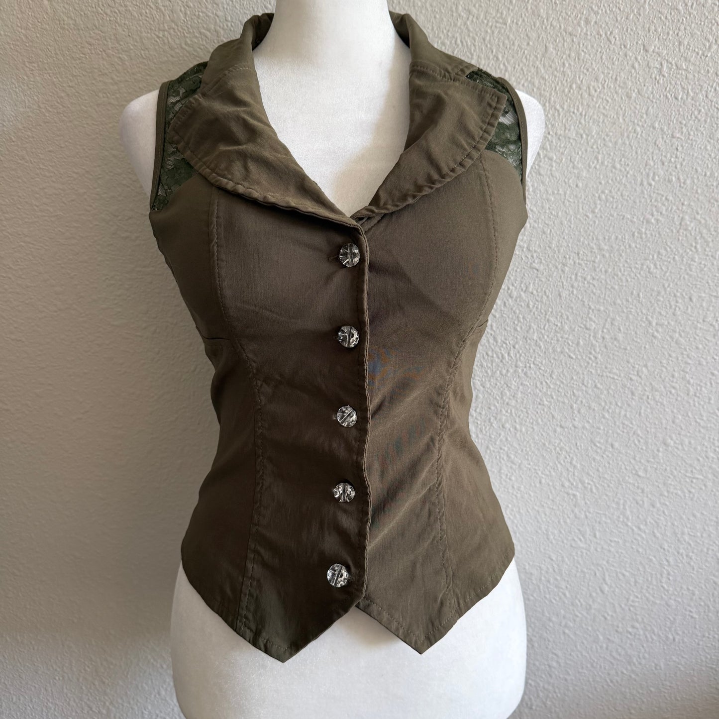 Olive green fairy vest