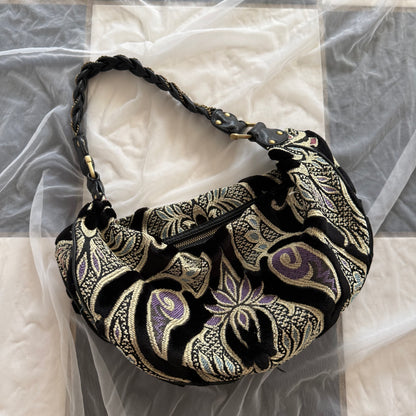 Paisley whimsy hobo shoulder bag