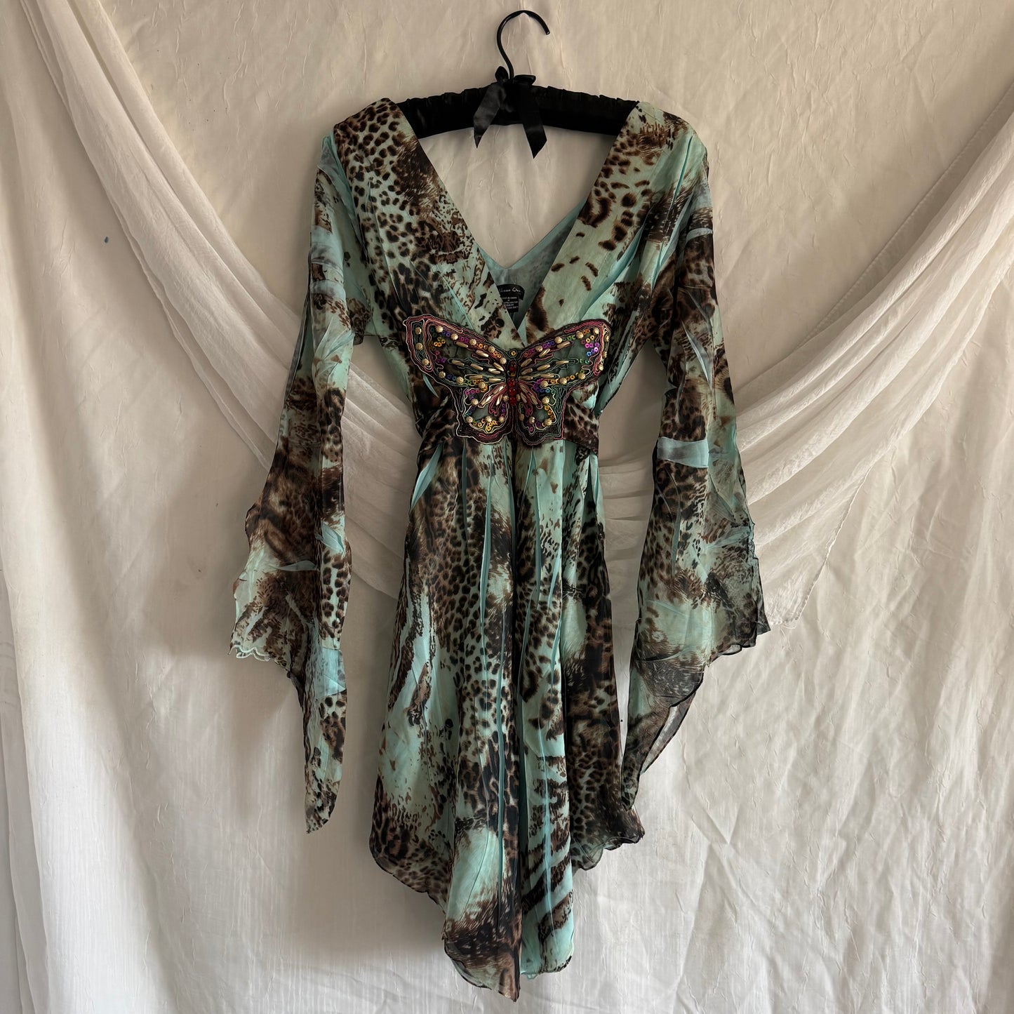 Caribbean Queen leopard butterfly dress