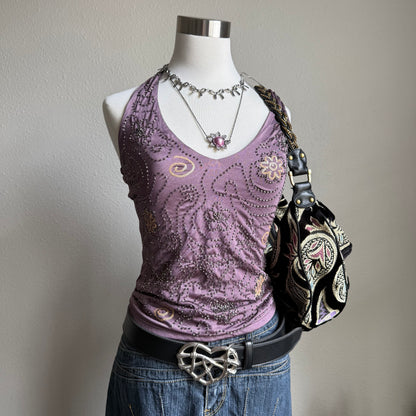 Grunge heart black belt
