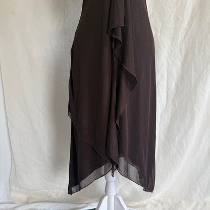 2000s brown glitter fairy summer dress