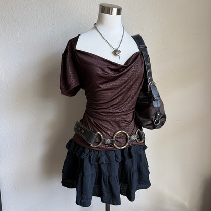 Brown snake print top