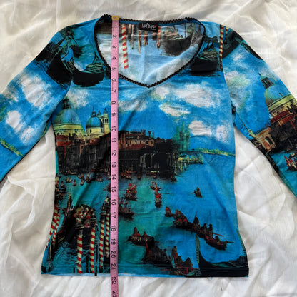 y2k euro style long sleeve top