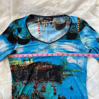 y2k euro style long sleeve top