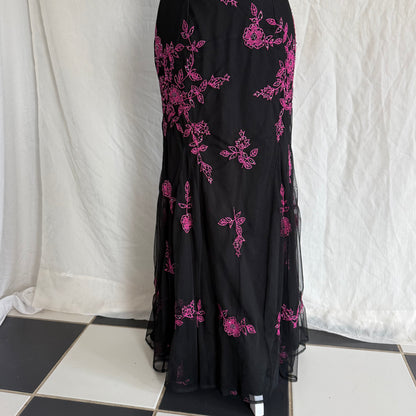 2000s Cache pink prom beaded gown