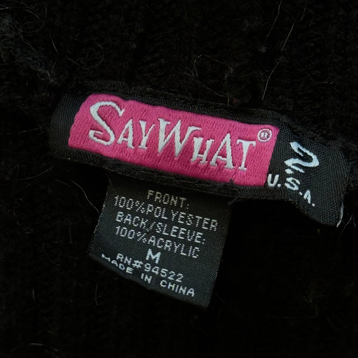 Say What? zip up sweater