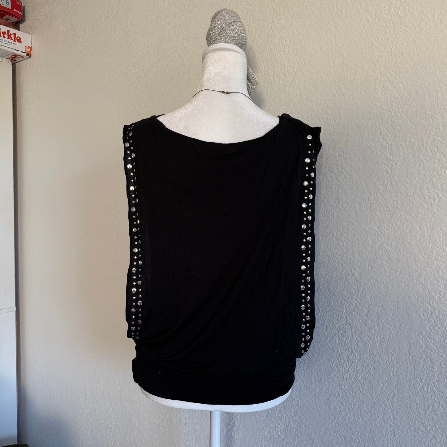 Indie black studded blouse